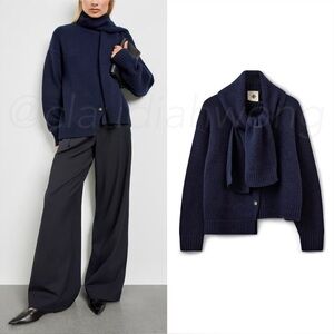 THE GARMENT Canada Scarf Cardigan in Midnight Blue